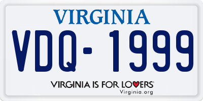 VA license plate VDQ1999