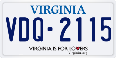 VA license plate VDQ2115