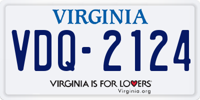 VA license plate VDQ2124