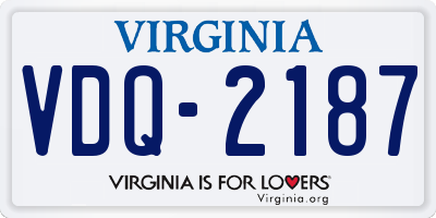VA license plate VDQ2187