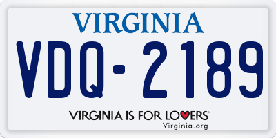 VA license plate VDQ2189