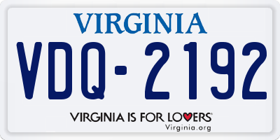 VA license plate VDQ2192