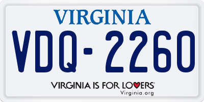 VA license plate VDQ2260