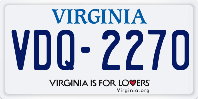 VA license plate VDQ2270
