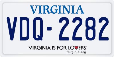 VA license plate VDQ2282