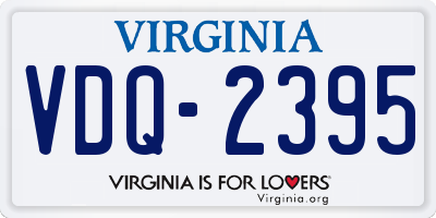 VA license plate VDQ2395