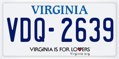 VA license plate VDQ2639