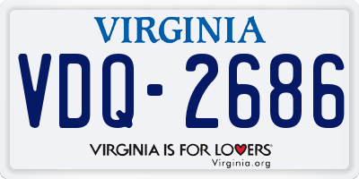 VA license plate VDQ2686