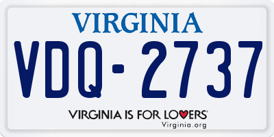 VA license plate VDQ2737