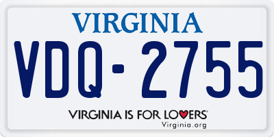 VA license plate VDQ2755