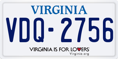 VA license plate VDQ2756