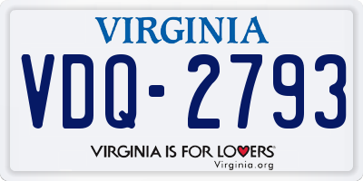 VA license plate VDQ2793
