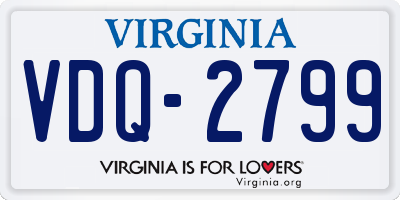 VA license plate VDQ2799