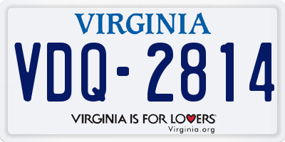 VA license plate VDQ2814
