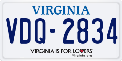 VA license plate VDQ2834