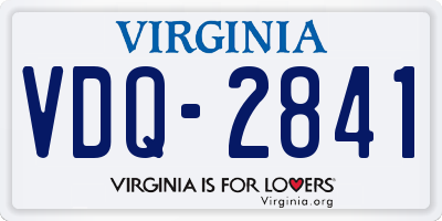 VA license plate VDQ2841