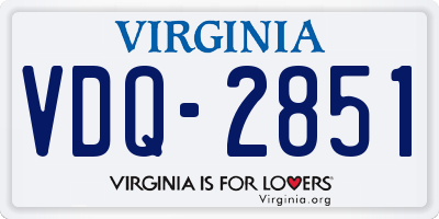 VA license plate VDQ2851