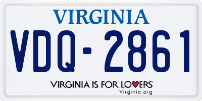 VA license plate VDQ2861