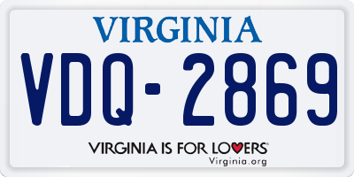 VA license plate VDQ2869