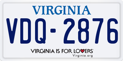 VA license plate VDQ2876