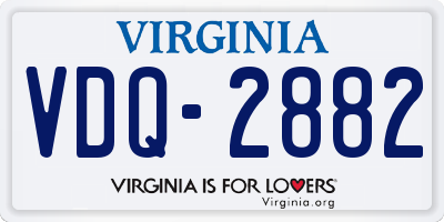 VA license plate VDQ2882