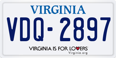 VA license plate VDQ2897