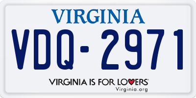 VA license plate VDQ2971