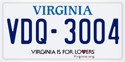 VA license plate VDQ3004