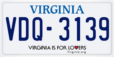 VA license plate VDQ3139