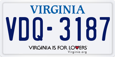 VA license plate VDQ3187