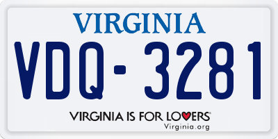 VA license plate VDQ3281