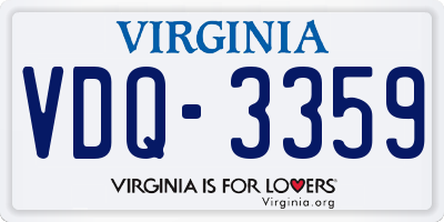 VA license plate VDQ3359