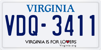 VA license plate VDQ3411