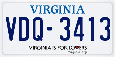 VA license plate VDQ3413