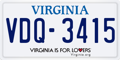 VA license plate VDQ3415