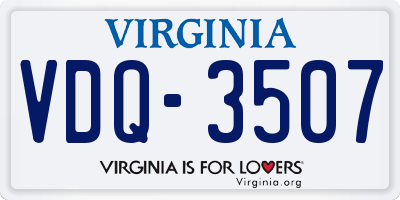 VA license plate VDQ3507