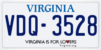 VA license plate VDQ3528