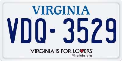 VA license plate VDQ3529