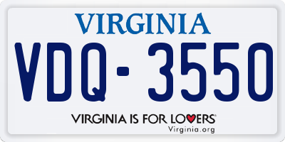 VA license plate VDQ3550