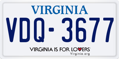 VA license plate VDQ3677