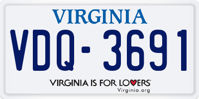 VA license plate VDQ3691