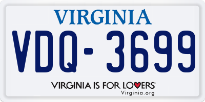 VA license plate VDQ3699