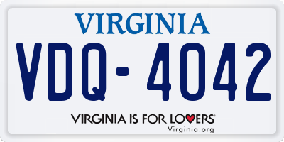 VA license plate VDQ4042