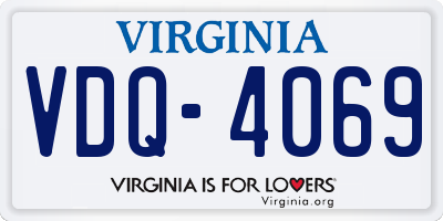 VA license plate VDQ4069