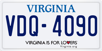VA license plate VDQ4090