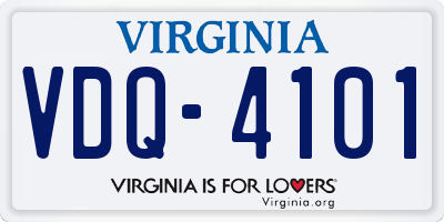 VA license plate VDQ4101