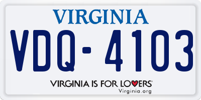 VA license plate VDQ4103