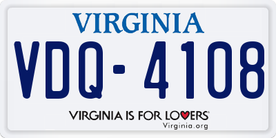 VA license plate VDQ4108