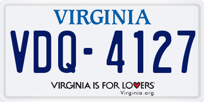 VA license plate VDQ4127