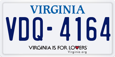 VA license plate VDQ4164